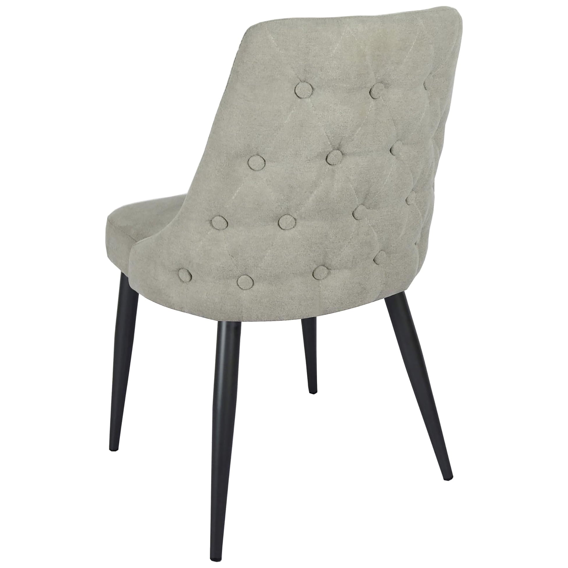 2pcs Grey Dining Chairs - Upholstery, Button Accents, Modern Style Of 2 Comfortable Seat, Elegant Design, Compact For Small Spaces