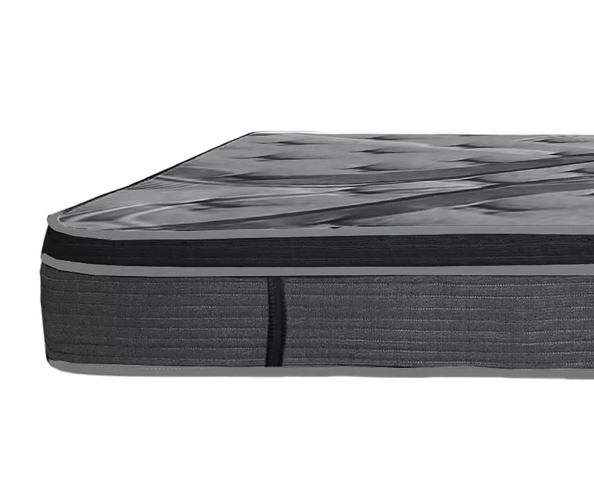 14 in. King Size Hybrid Mattress in a Box, Euro Top Memory Foam and Pocket Spring Mattress, Gray