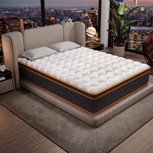 12 inch  Queen mattress, breathable fabric spine protection, independent pocket springs, motion isolation, temperature-sensitive memory foam, suitable for bedrooms and apartments.
