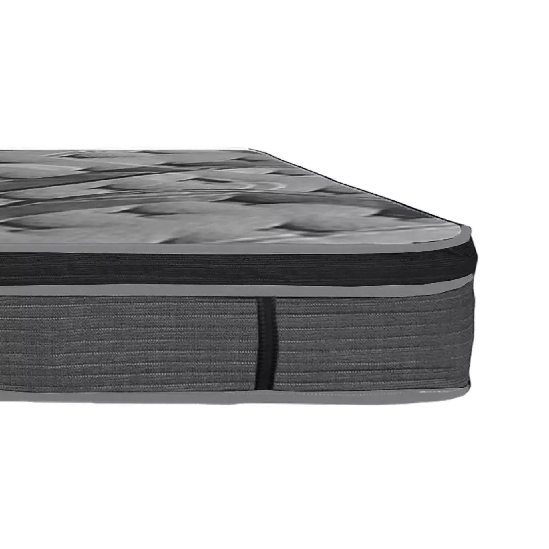 14 in. King Size Hybrid Mattress in a Box, Euro Top Memory Foam and Pocket Spring Mattress, Gray