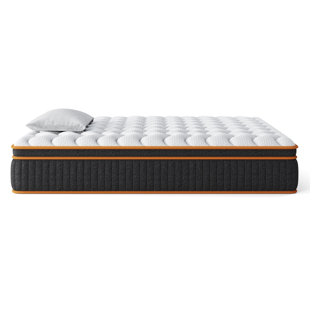 12 inch  Queen mattress, breathable fabric spine protection, independent pocket springs, motion isolation, temperature-sensitive memory foam, suitable for bedrooms and apartments.