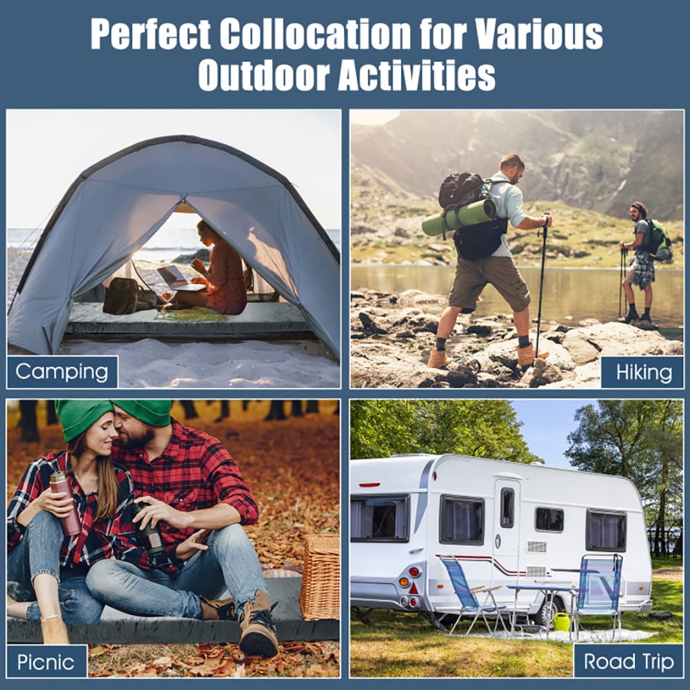 Barara King Camping Mattress,Lightweight Portable Memory Camping Mattress with Carrying Bag-Gray