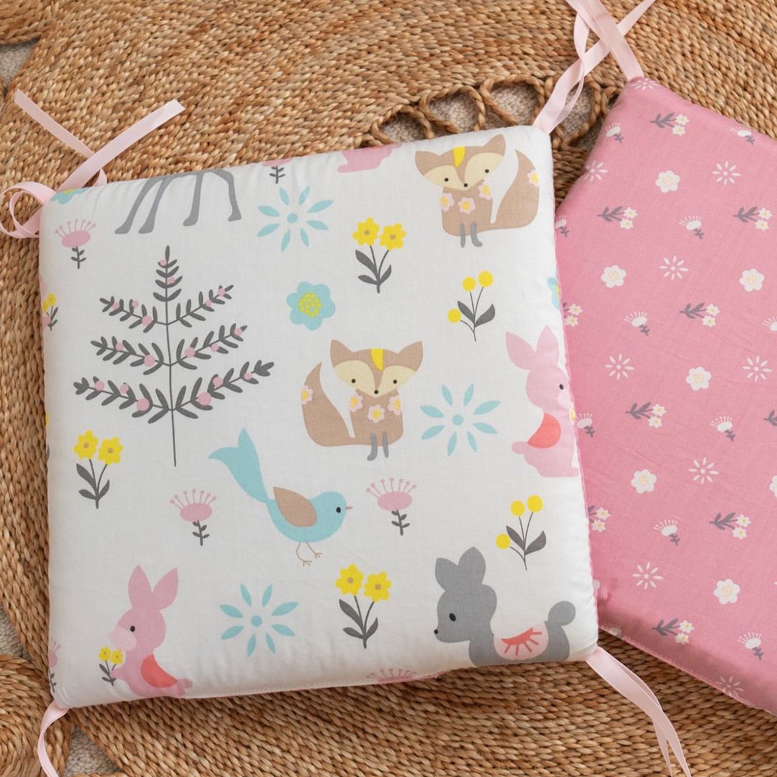 6 Pcs Breathable and soft cotton crib mattress,Padded Cushioned,Pure cotton fabric,Used as Edge Cushioning, with Straps, Easy to Install and Wash