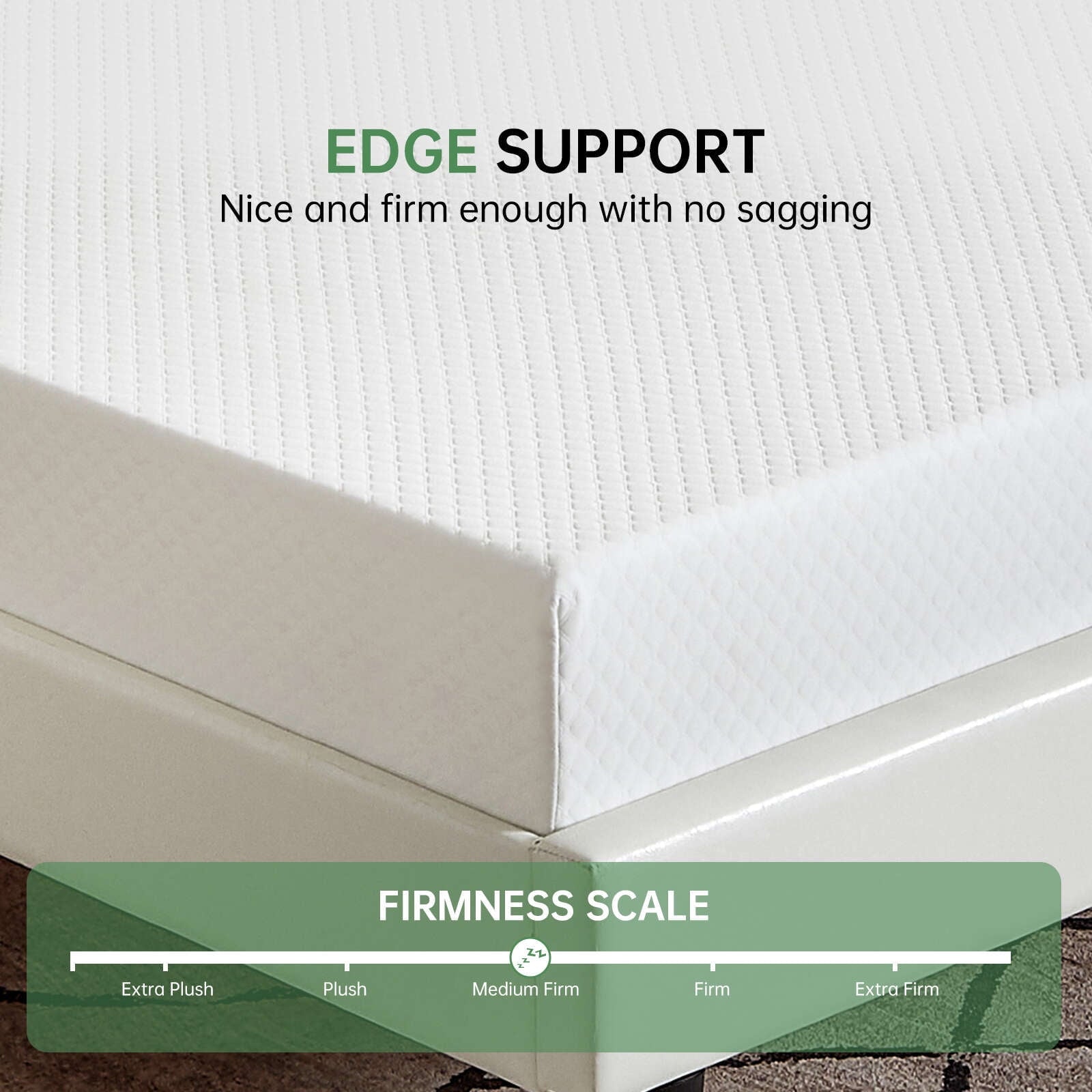 5" Twin Gel Memory Foam Mattress Free of Fiberglass/CertiPUR-US Certified/Square Bed/Cool Sleeping and Comfortable Support